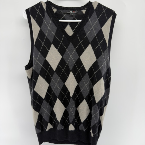 RLX Ralph Lauren Mens Argyle V Neck Merino Wool Sweater Vest Size L - Picture 2 of 6